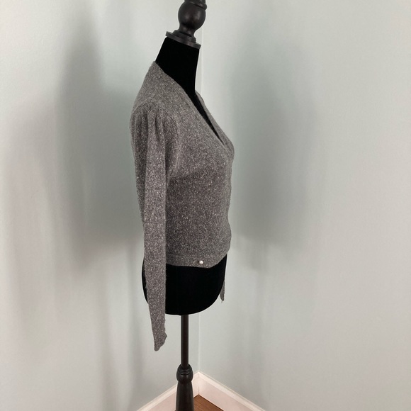 Parrinello Vintage 1980s Wrap Sweater Silk Angora Blend Gray Size Small - Picture 6 of 10